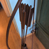 Rustic Metal Floor Lamp with Bow, Arrows and Antler
