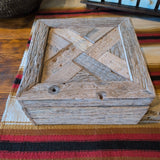 RUSTIC BARN BOARD WOODEN BOX GRAY PAINTED INSIDE