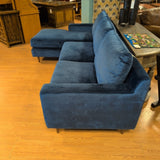 Interior Define Blue Velvet 2 Piece Chaise Sectional