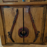 Custom Made Western Wagon Wheel and Haim Cabinet
