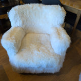 RH White Sheepskin Professor's Chair ~ *AS IS*