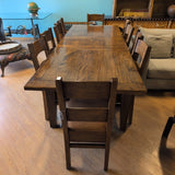 Dining Table w/Internal Leaf & 10 Chairs