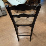 Black Wood Rush Seat Ladderback Barstool