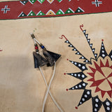 Native American traditional painting on deer hide with fur/hair