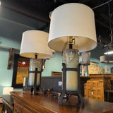 Midcentury Style Metal & Ceramic Table Lamp ~ **PAIR**