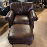 Hydeline Bari Leather Chair & Ottoman