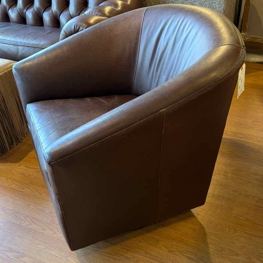 Sam Moore Leather Swivel Rocker