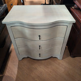 Noir Designer Off White 3 Drawer Nightstand ~ AS IS ~ Panel Shrinkage ~ $2000 ne
