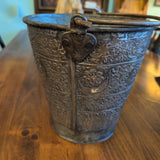 VTG COPPER BUCKET INDIAN BRITISH-RAJ FLORAL DESIGN