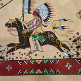 Native American traditional painting on deer hide with fur/hair