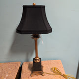 NEOCLASSICAL STYLE LAMP W DARK COLUMN, GILT & LEAF ACCENTS