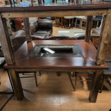 Dining Table with Glass & Metal Insert