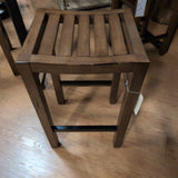 Saddle Style Slatted Seat Dark Stain Barstool