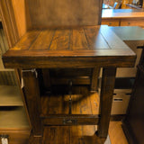 Wood Side Table w/Metal Cross Bracing