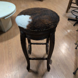 Cowhide Backless Swivel Barstool