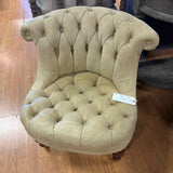Baker Furniture Small Tufted Curved Back Chair