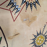 Native American traditional painting on deer hide with fur/hair