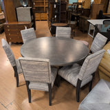 Arhaus Hammered Metal Round Dining Table w/6 Arhaus Camden Dining Chairs