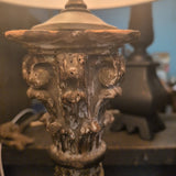 Antique 17th Century Solomoic Turned Wood Columnar Candle Display Lamps ~ *PAIR*
