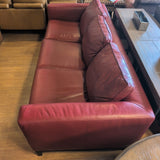 American Leather 3 Cushion Red Leather Sofa
