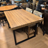 Dining Table ~ Counter Height Solid Walnut Butcherblock Top w/Metal U Legs