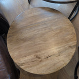 Classic Home Emma 2pc Wood & Black Metal Round Tables