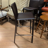 Moe's Panca Metal & Brown Leather Barstool