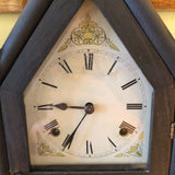 Vintage STEEPLE MANTEL CLOCK WILLIAM L. GILBERT REVERSE DECAL GLASS