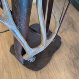 Rustic Metal Floor Lamp with Bow, Arrows and Antler