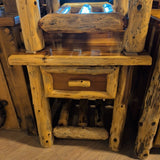 Designer Log Side Table ~ 1 Drawer