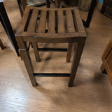 Saddle Style Slatted Seat Dark Stain Barstool