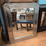 MIRROR SILVER METAL WITH RIVETS BY HOOKER