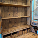 bookcase, desk, antique pine