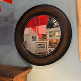Round Dark Stained Porthole Mirror