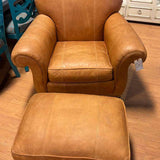 Whittemore Sherrill Leather Club Chair & Ottoman