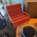 Jonathan Adler Chair w/Orange Fabric and Gold Frame