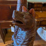 BLACK FOREST CARVED BEAR COAT HAT HALL TREE W MIRROR