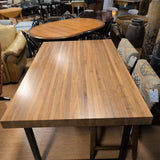 Dining Table ~ Counter Height Solid Walnut Butcherblock Top w/Metal U Legs