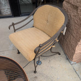 Meadowcraft Iron Patio Chair w/Tan Fabric Covering