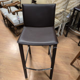 Moe's Panca Metal & Brown Leather Barstool
