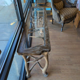 HANDMADE ANTLER TABLE WITH GLASS