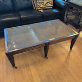 Baker Furniture Regency Style Coffee Table ~ Cane & Glass