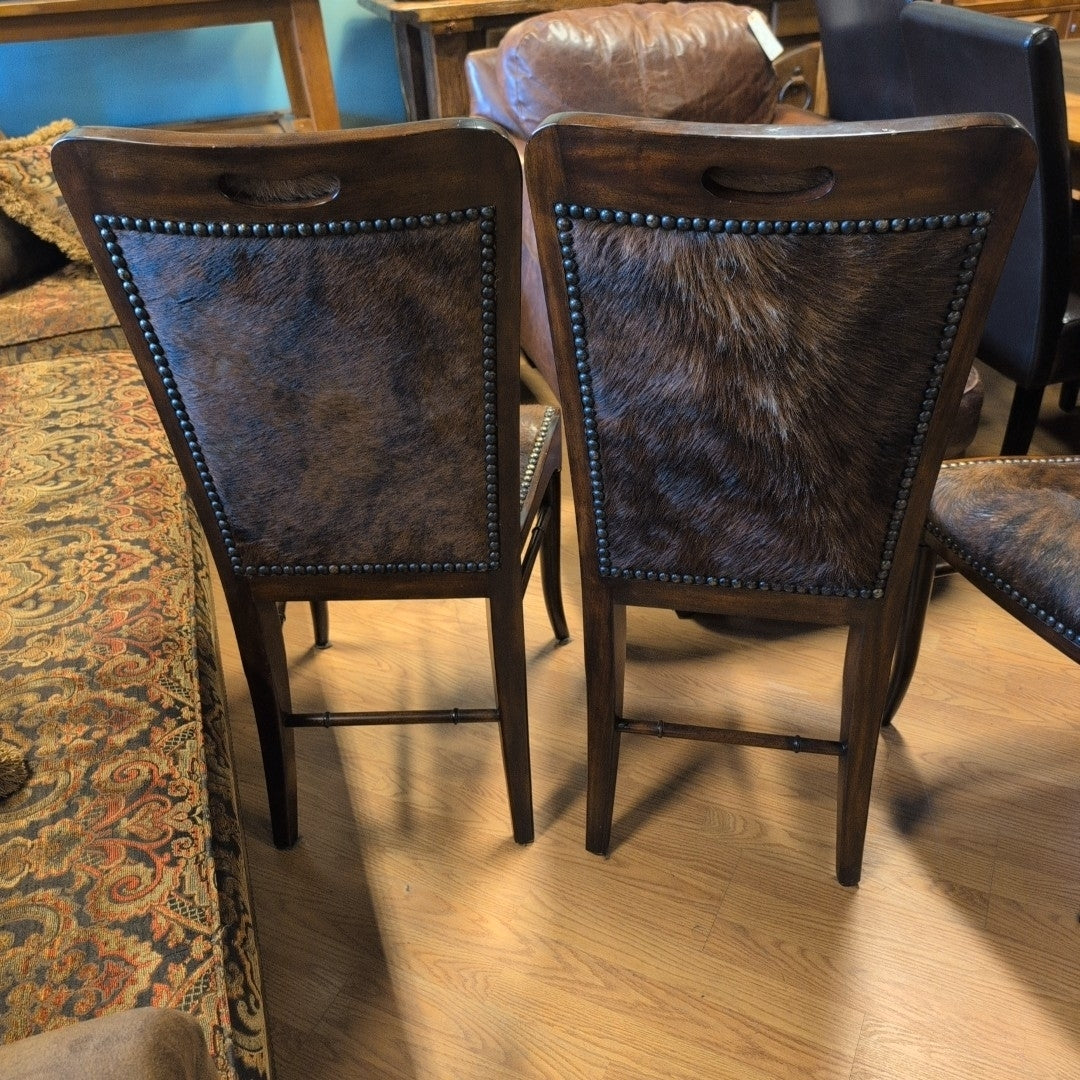 Theodore Alexander Brindle Cowhide Side Chair Set of 2