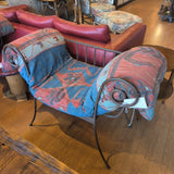 Metal Framed Kilim Fabric Bench/Chair