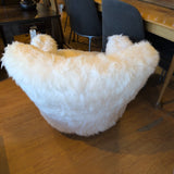 RH White Sheepskin Professor's Chair ~ *AS IS*