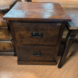 OLD JAVA SOLID WOOD 2 DRAWER FILE CABINET