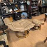 Ekornes Stressless Tan Chair & Ottoman