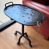 Iron Side Table with Removable Oval Top