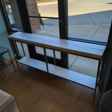 Sarreid IHF Encore Silver Metal & White Wood Sofa Table