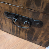 Rustic antique trunk with metal handles